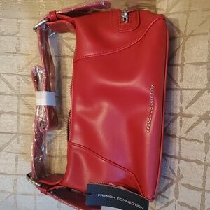 Handbag French Connection Red Adjustable Stap Purse New